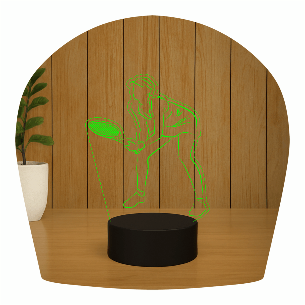 Abajur LED Luminária 3D Ilusion – - Tenista - Imagem 3