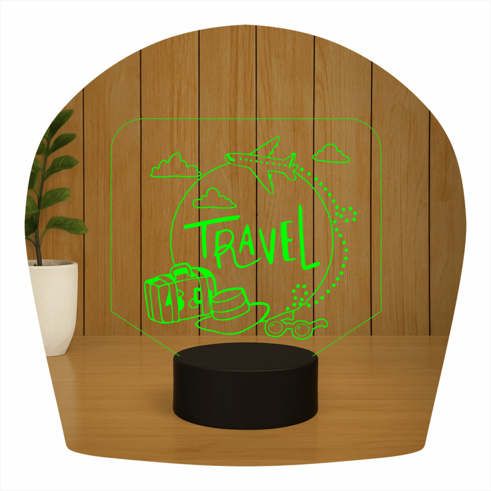 Abajur LED Luminária 3D ilusion - Travel viagem - Imagem 3
