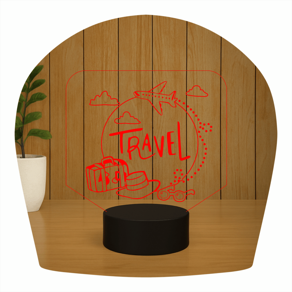 Abajur LED Luminária 3D ilusion - Travel viagem - Imagem 4