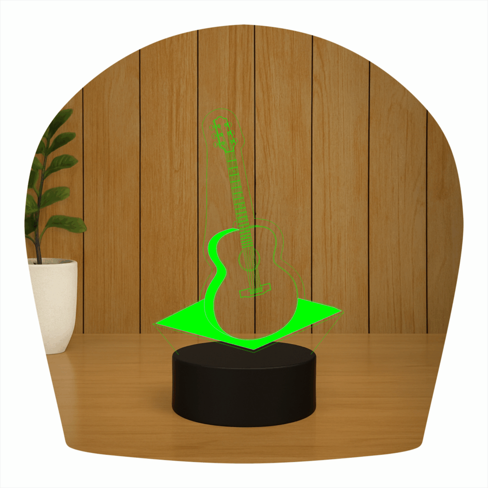 Abajur LED Luminária 3D ilusion - Violão - Imagem 3