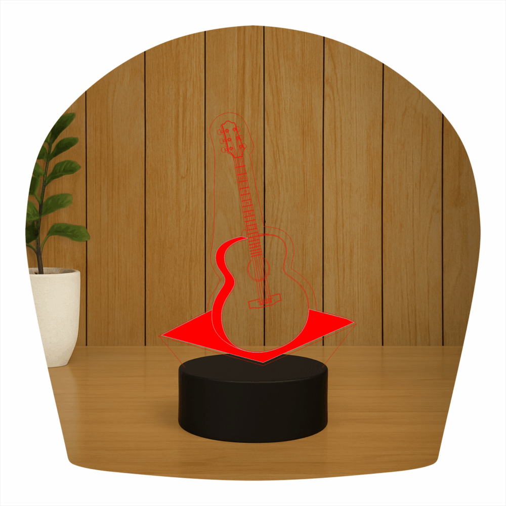 Abajur LED Luminária 3D ilusion - Violão - Imagem 4