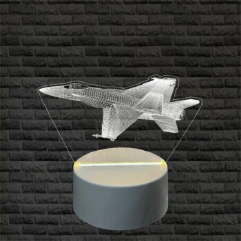 Abajur LED Luminária 3D ilusion - avião