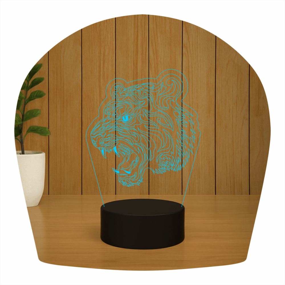 Abajur LED Luminária 3D ilusion - Tigre - Imagem 4