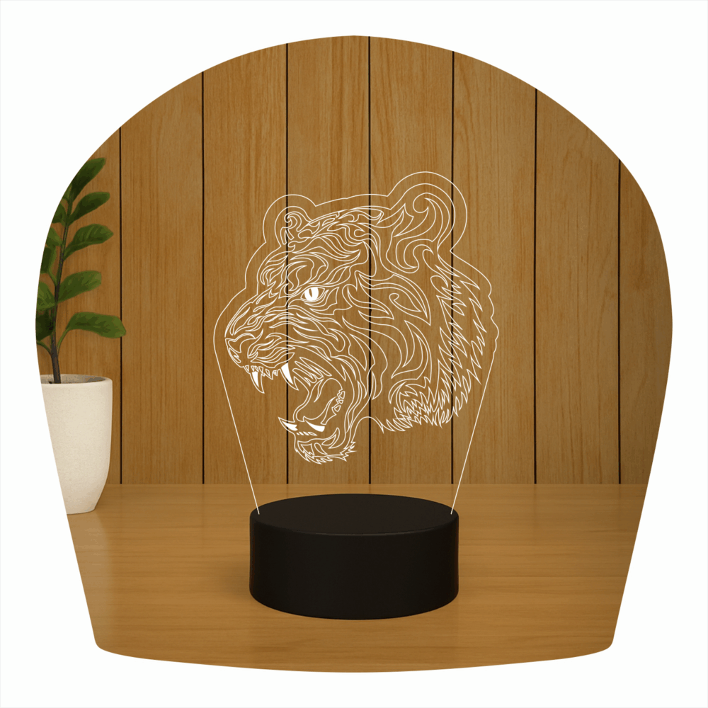 Abajur LED Luminária 3D ilusion - Tigre - Imagem 3