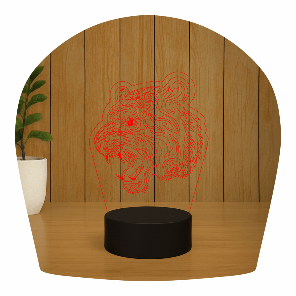 Abajur LED Luminária 3D ilusion - Tigre - Imagem 5