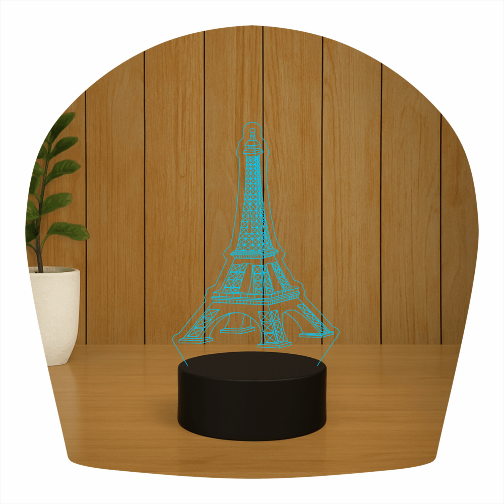 Abajur LED Luminária 3D ilusion – Torre Eiffel - Imagem 3