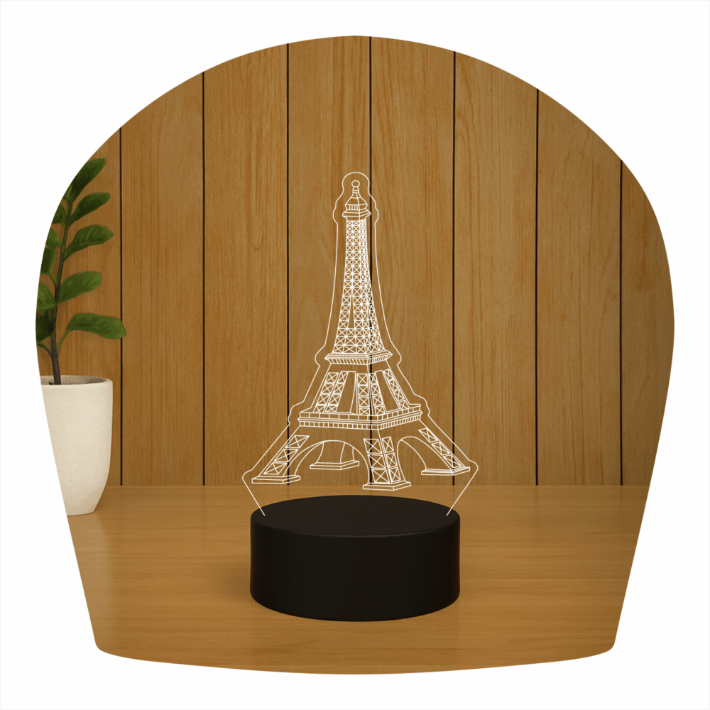 Abajur LED Luminária 3D ilusion – Torre Eiffel - Imagem 2
