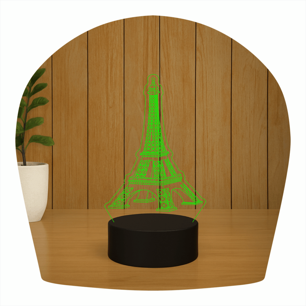 Abajur LED Luminária 3D ilusion – Torre Eiffel
