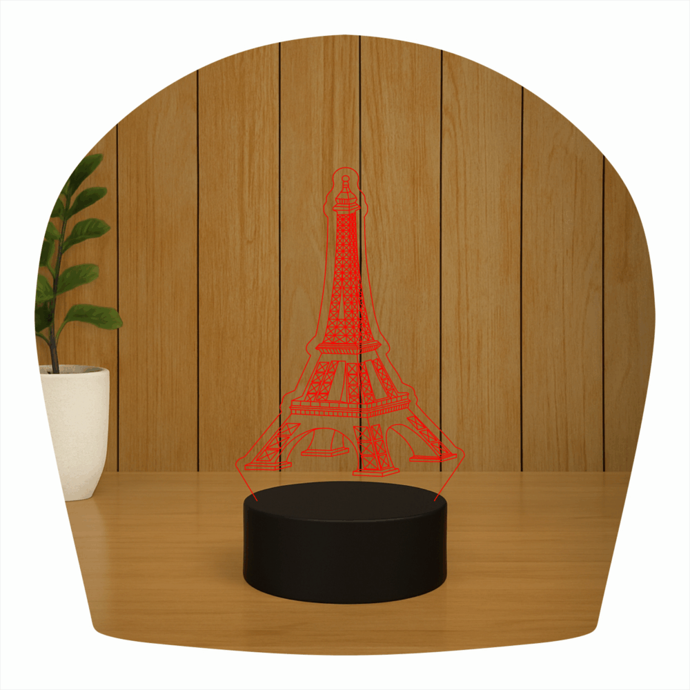 Abajur LED Luminária 3D ilusion – Torre Eiffel - Imagem 4