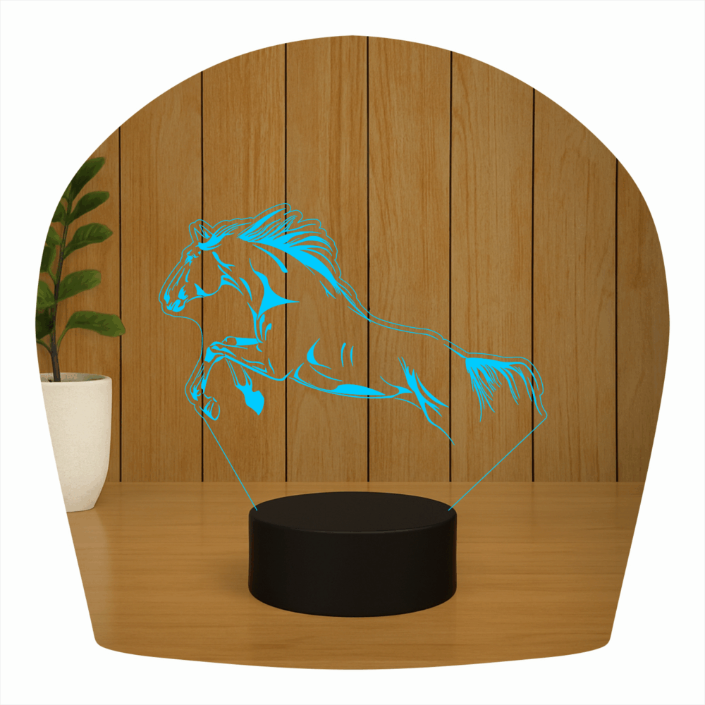 Abajur LED Luminária 3D ilusion - Cavalo Corpo