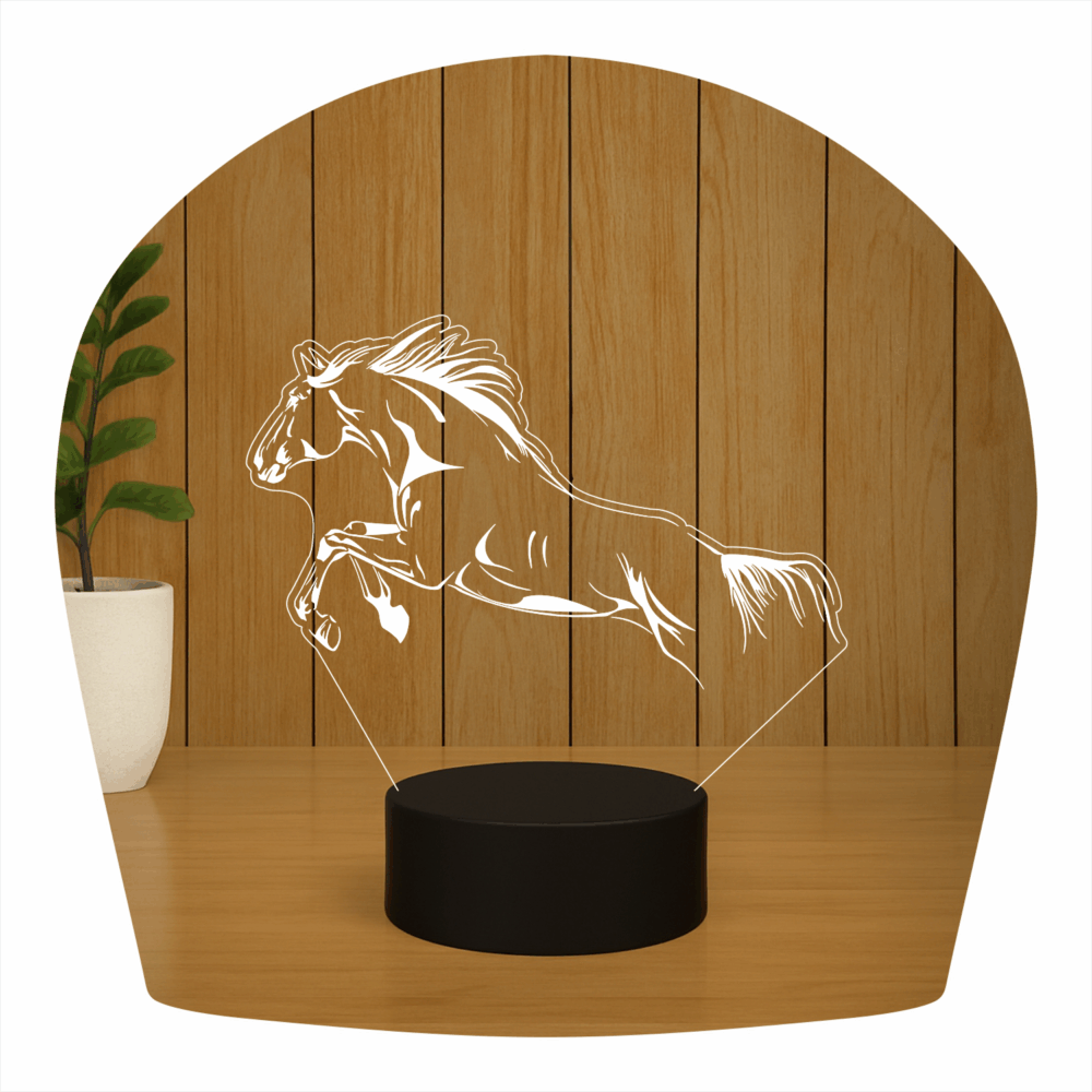 Abajur LED Luminária 3D ilusion - Cavalo Corpo - Imagem 3
