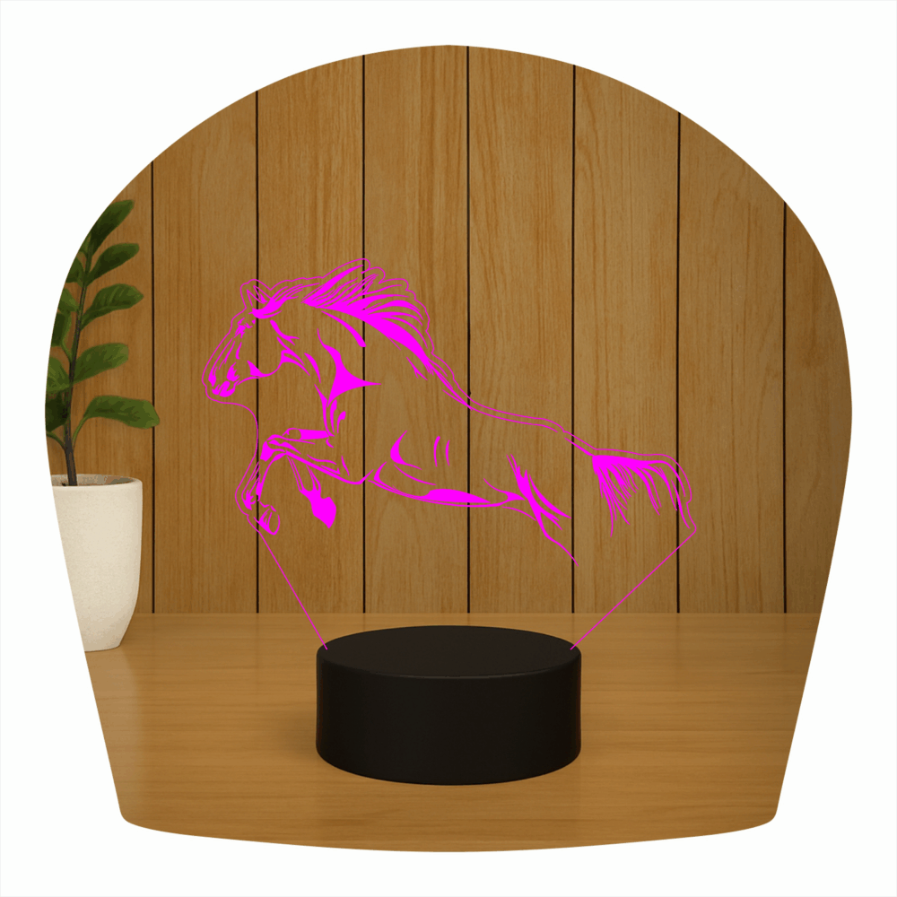 Abajur LED Luminária 3D ilusion - Cavalo Corpo - Imagem 2