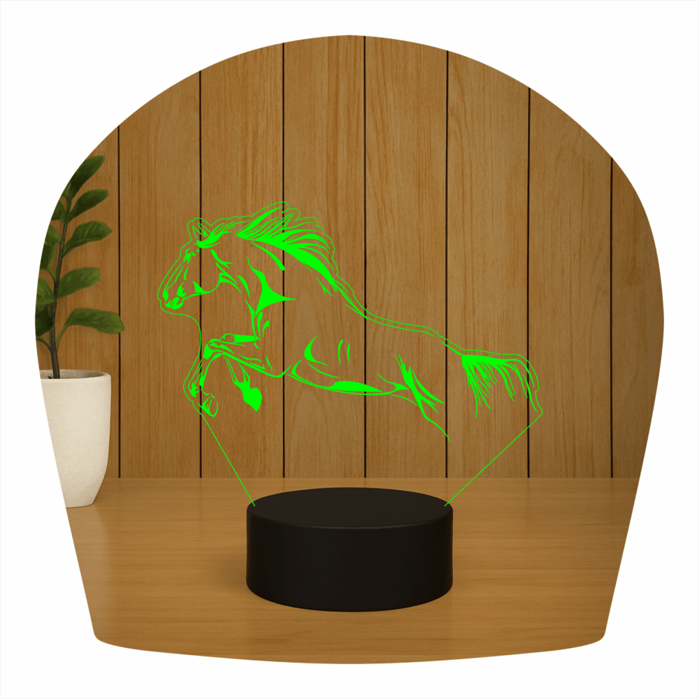 Abajur LED Luminária 3D ilusion - Cavalo Corpo - Imagem 4