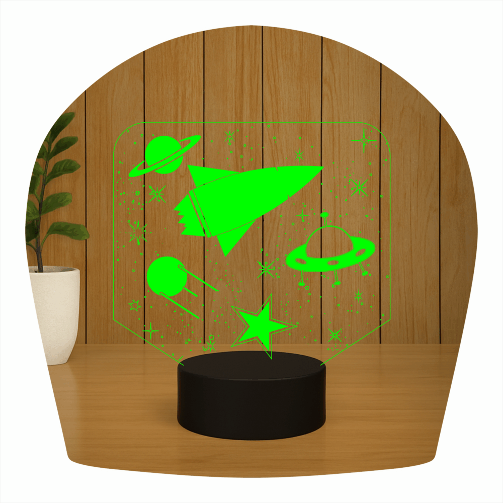 Abajur LED Luminária 3D ilusion - Espaço sideral - Imagem 4