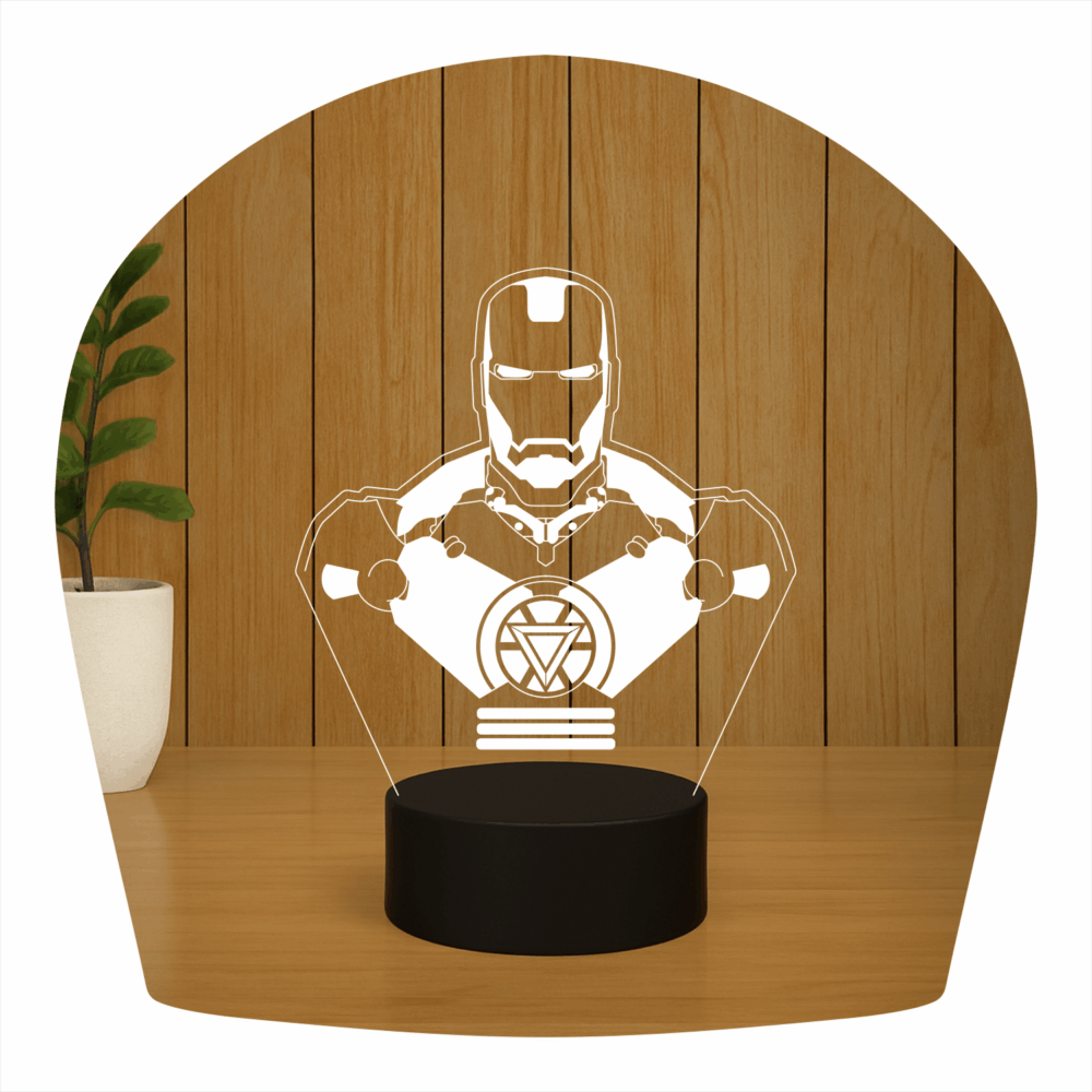 Abajur LED Luminária 3D ilusion - Homem Ferro Reator