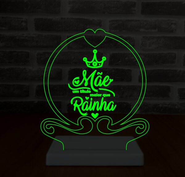 Abajur LED Luminária com bateria e carregador -  Mãe minha Rainha