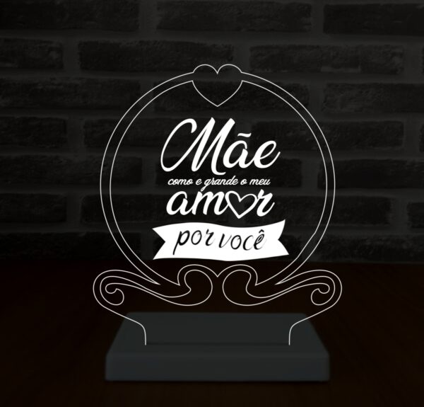 Abajur LED Luminária com bateria e carregador -  Mãe amor