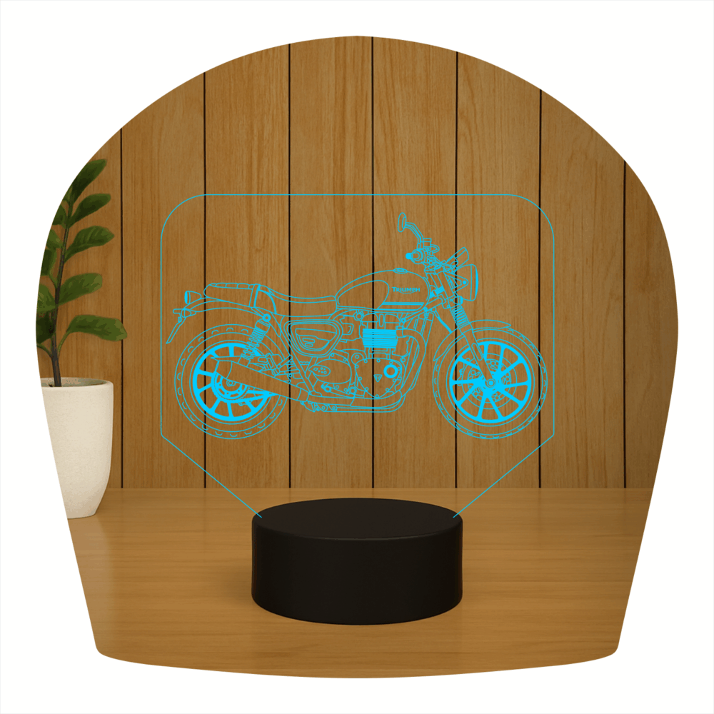 Abajur LED Luminária 3D ilusion - Moto Twim 900 Triumph - Imagem 4