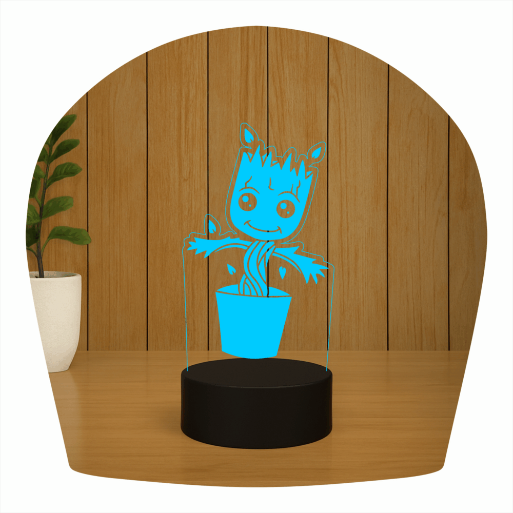Abajur LED Luminária 3D ilusion - Baby Groot