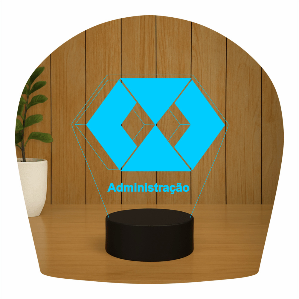 Abajur LED Luminária 3D ilusion - Símbolo Administração