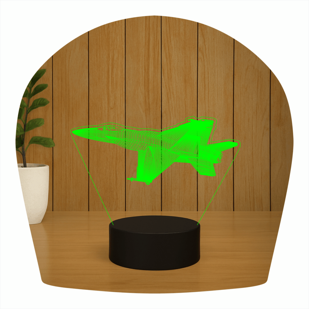 Abajur LED Luminária 3D ilusion - Avião F16