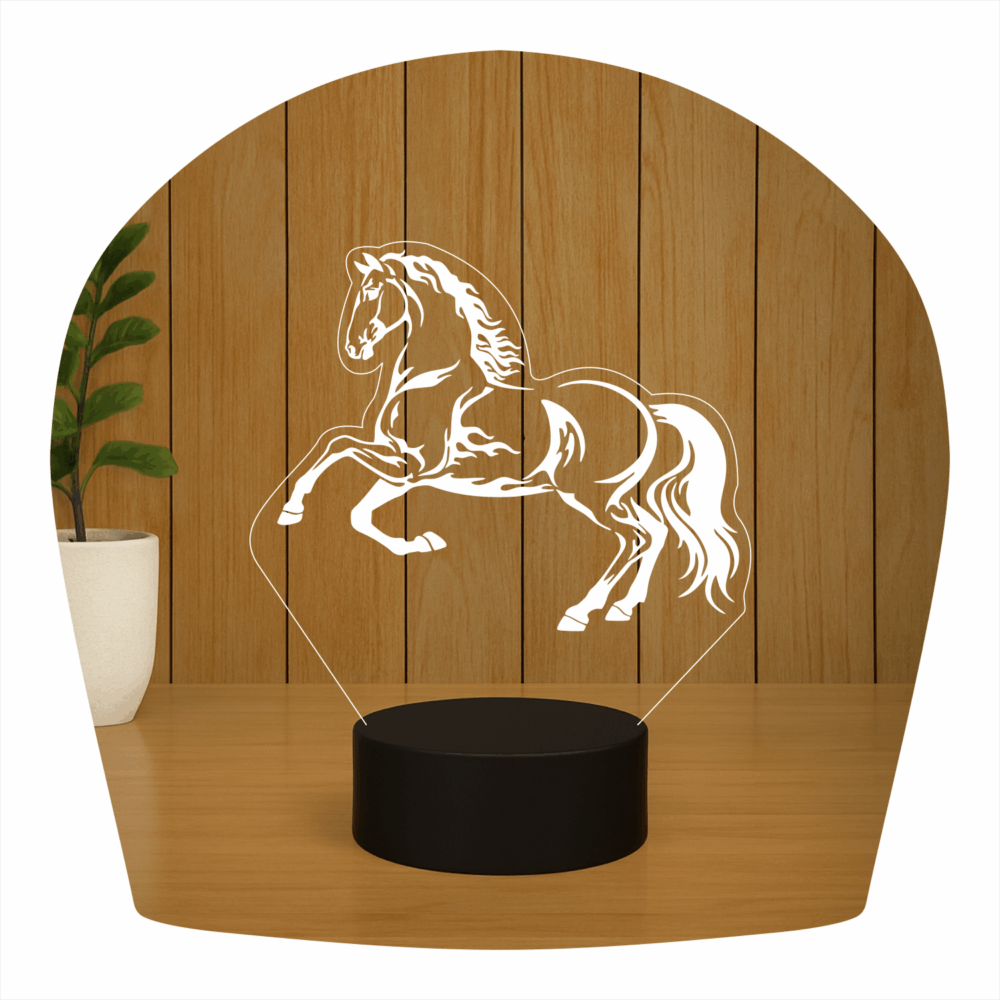 Abajur LED Luminária 3D ilusion - Cavalo