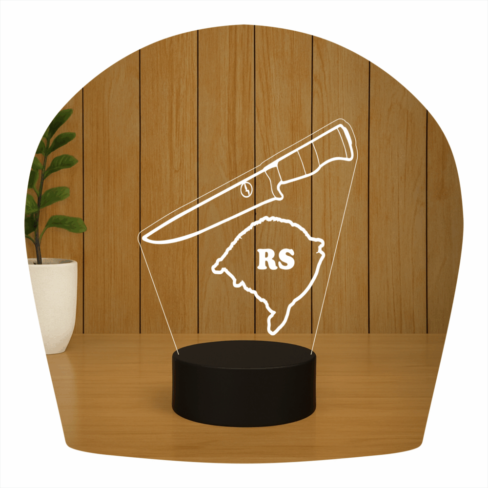 Abajur LED Luminária 3D ilusion - Rio Grande Do Sul