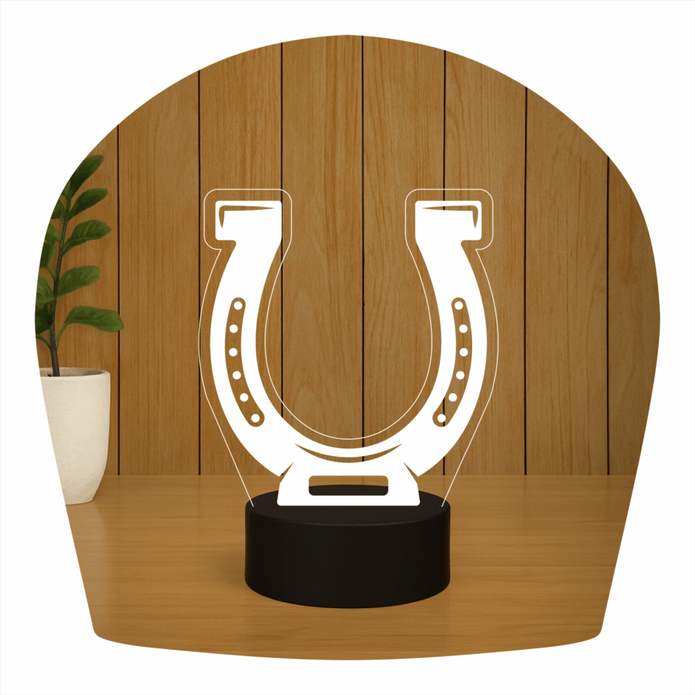 Abajur LED Luminária 3D ilusion - Ferradura