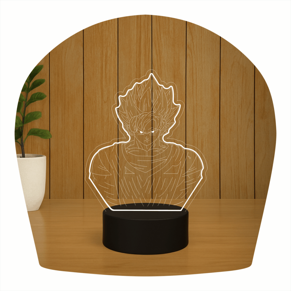 Abajur LED Luminária 3D ilusion - Goku II