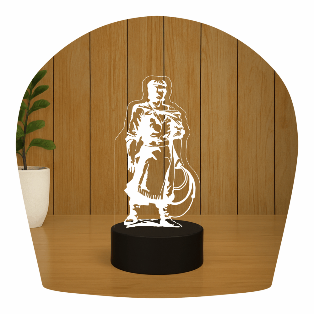 Abajur LED Luminária 3D ilusion - Laçador