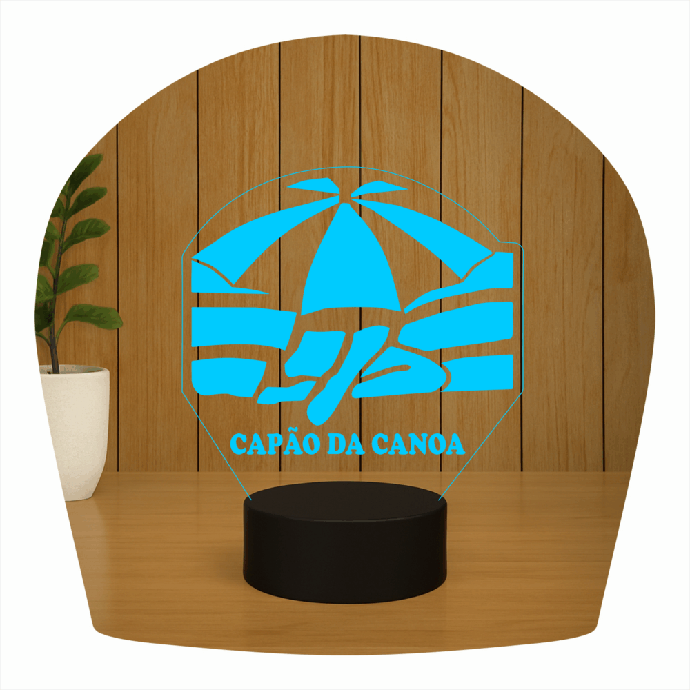 Abajur LED Luminária 3D ilusion - Praia