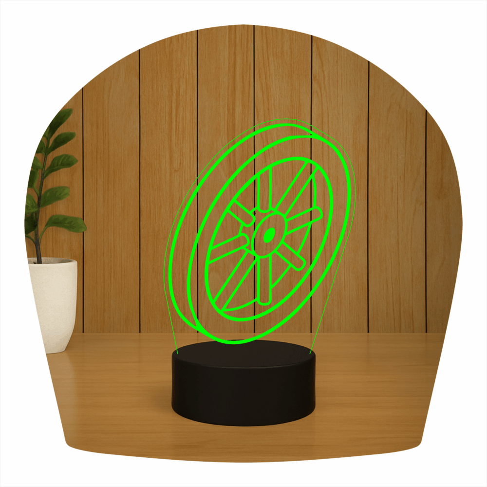 Abajur LED Luminária 3D ilusion - Roda