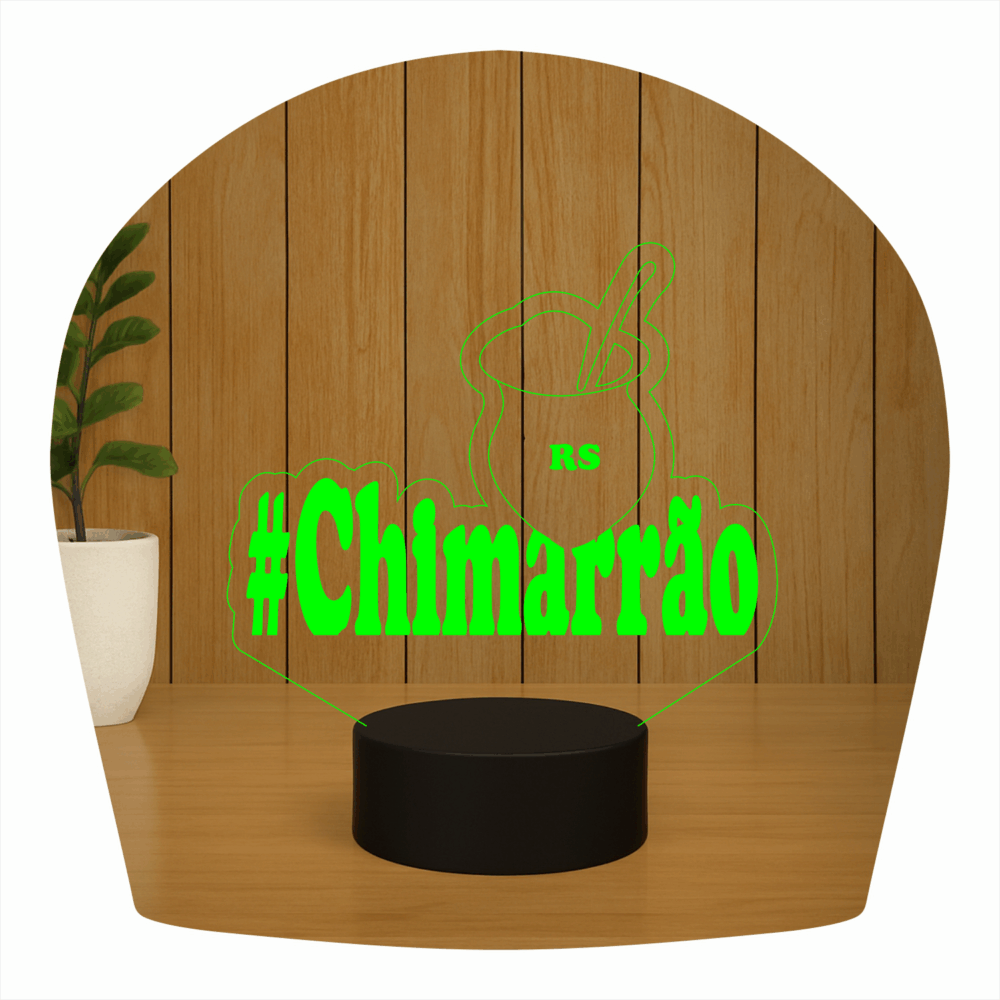 Abajur LED Luminária 3D ilusion - #Chimarrão