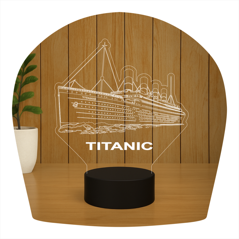 Abajur LED Luminária 3D Ilusion -Titanic