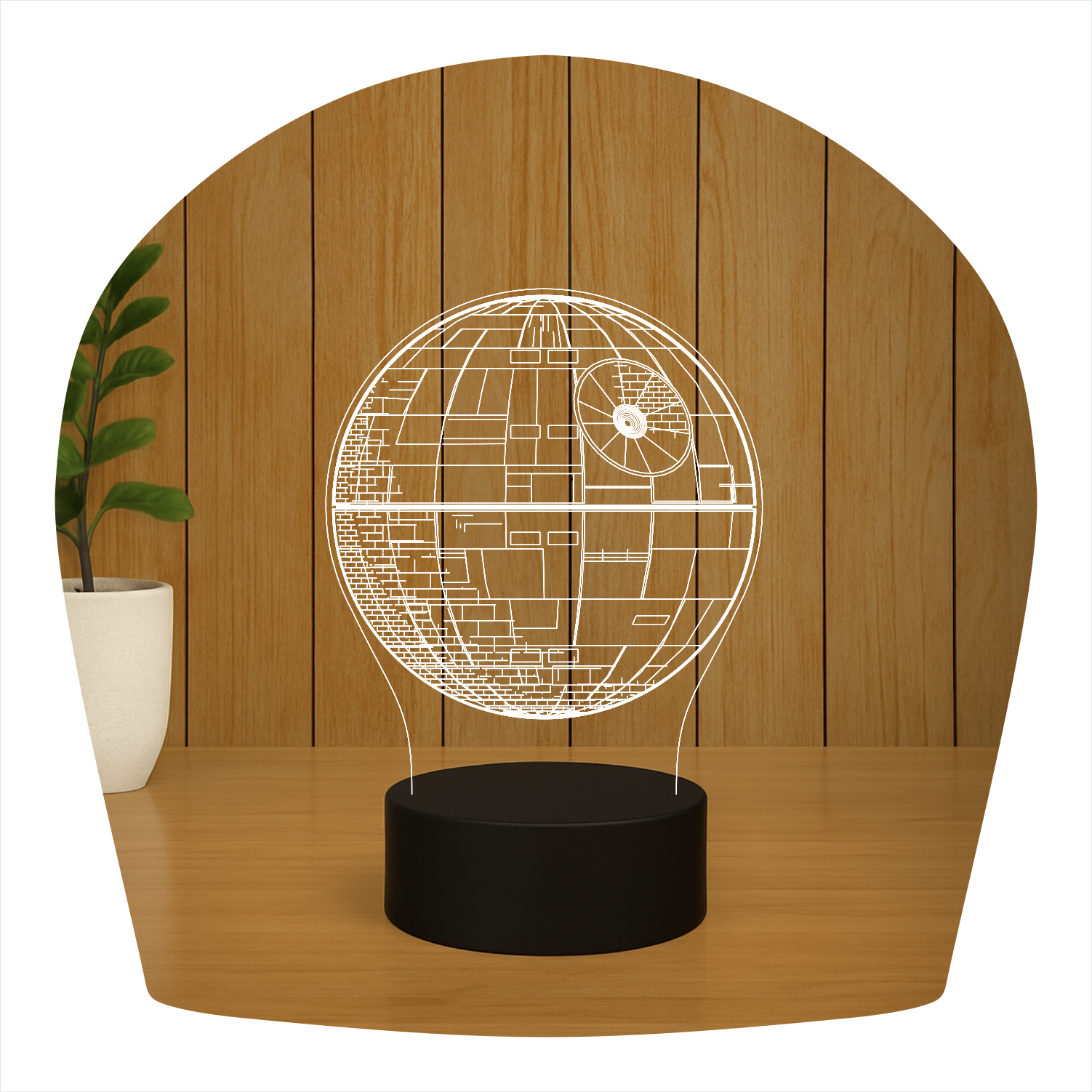 Abajur LED Luminária 3D Ilusion - Estrela Da Morte