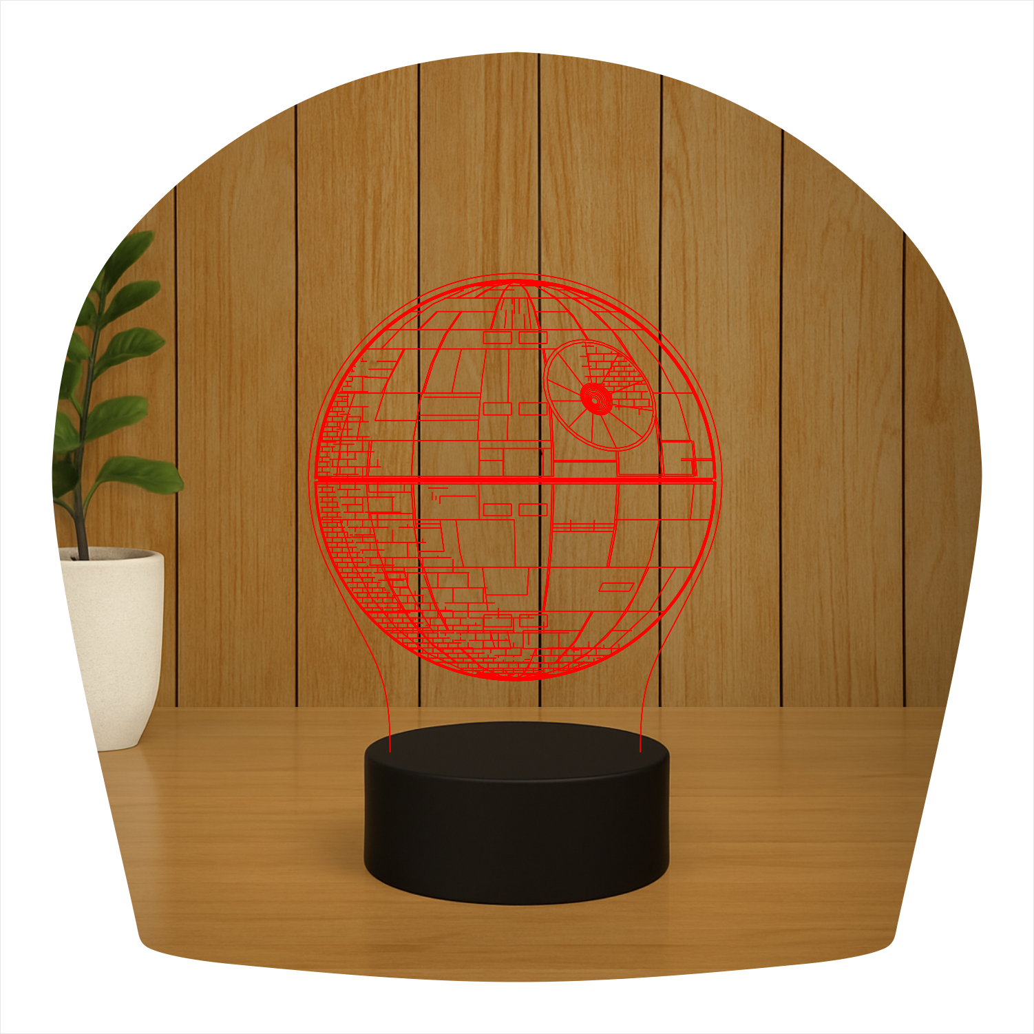 Abajur LED Luminária 3D Ilusion - Estrela Da Morte - Imagem 4