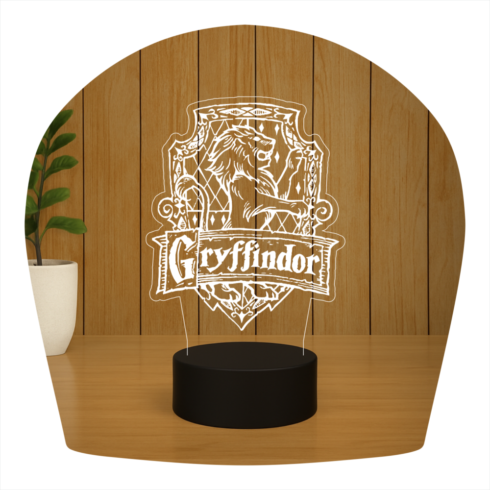 Abajur LED Luminária 3D Ilusion - Gryffindor
