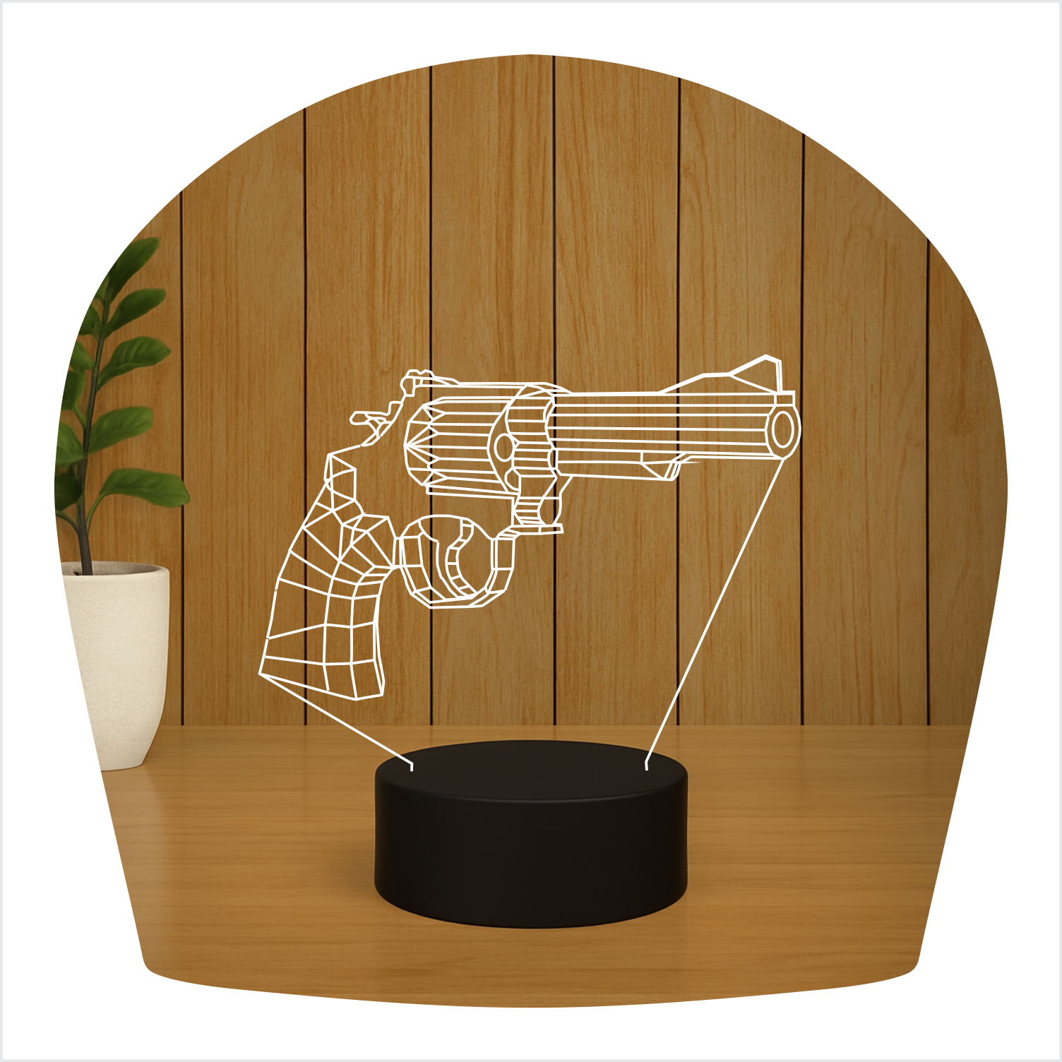 Abajur LED Luminária 3D Ilusion - Revolver