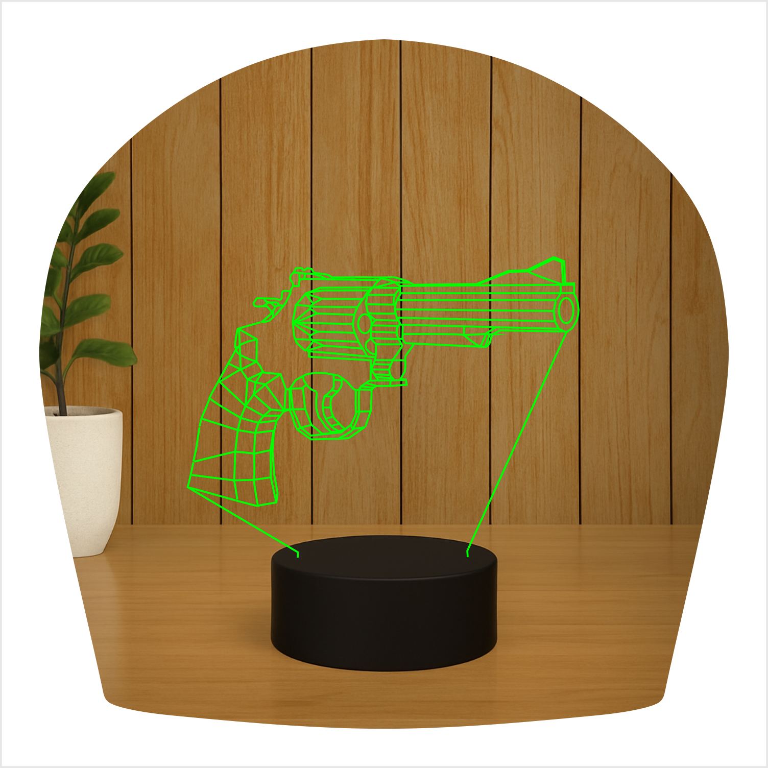 Abajur LED Luminária 3D Ilusion - Revolver - Imagem 5